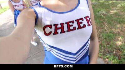 BFFS Cheerleaders Try Out Orgy Fucking - sunporno.com