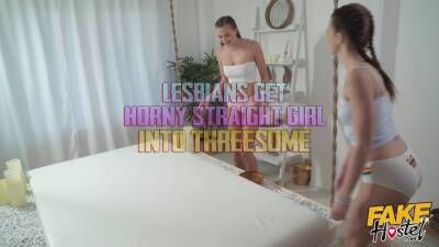 Lesbian threesome with hot natural babes after massage with pussy eating to orgasms - sexu.com - Czech Republic