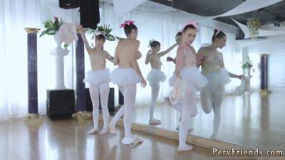 Ballerinas get wild at a college orgy party with POV handjobs and group sex - sexu.com