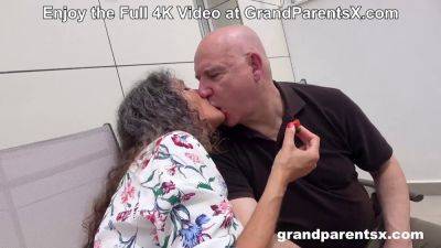 Stepgranddaughter and 18yo step-grandpa team up to have a wild threesome with hairy Latina step-granny - sexu.com - Spain