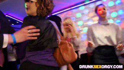 Wild babes in a club suck and fuck each other's dicks in a wild orgy - sexu.com