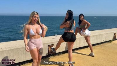 Mariana Martix - Mariana Martix Rough Threesome Fuck on Beach with Big Tits Colombian Blonde - xxxfiles.com - Spain - Colombia