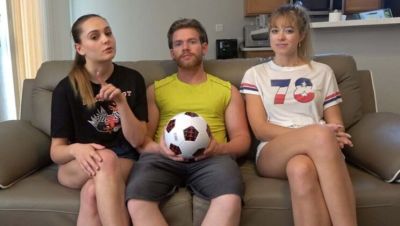 Aften Opal - Hot Strip Soccer Game Turns into Pool Threesome with Aften Opal and River Lynn - veryfreeporn.com