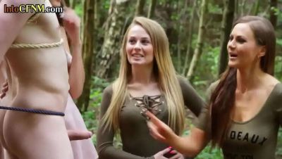 Hot CFNM Domination - British Babes Jerk & Suck Sub in Forest Group Sex - veryfreeporn.com - Britain
