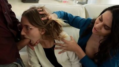 Step Daughter Macy Meadows Gives Blowjob to New Daddy in Taboo Threesome with Alexis Zara - xxxfiles.com