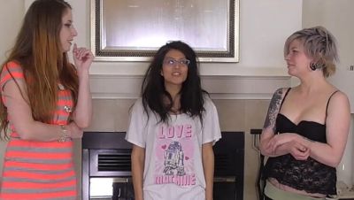 Belle Fatale Lesbian Threesome Game Bet - Lost Strip Round Gets Wedgie & Panties Removed - veryfreeporn.com - Britain