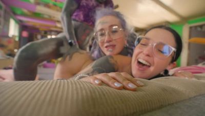 Goth Threesome ANAL POV - Two Glasses Girls Fuck Hard - ATM, Blowjob & Cumshot - porntry.com - Italy - Britain - Germany