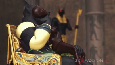 Young submissive serves Anubis in a sacred Egyptian temple - yesvids.com