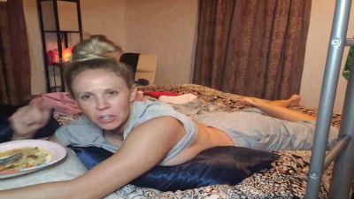 Blonde teases in bed with a playful wink just for you - yesvids.com