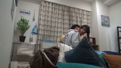 Slender Japanese amateur rides her lover in cowgirl position with soft moans - yesvids.com - Japan