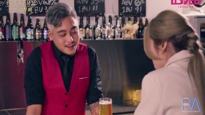 Young blonde Asian woman shares an intimate evening with an older man - yesvids.com